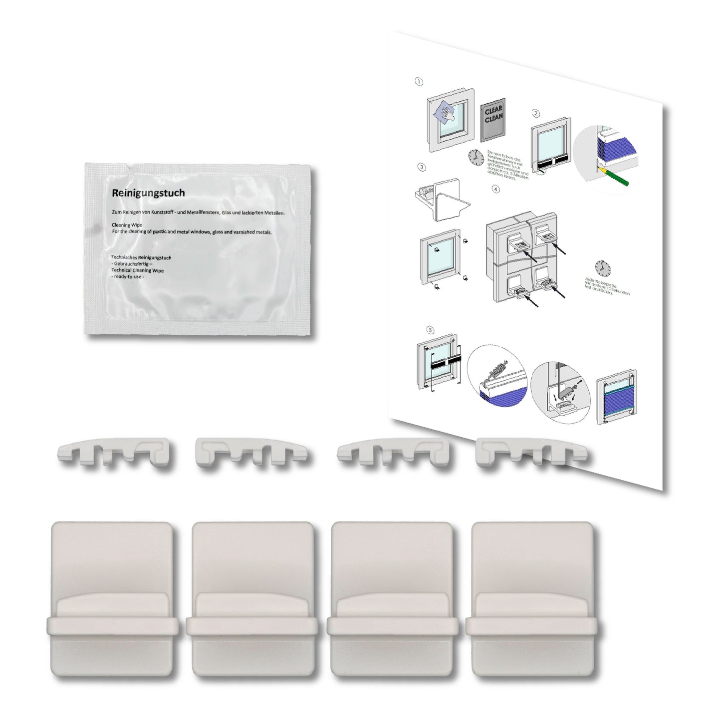 PLIMA fix universal adhesive plate for pleated blind mounting on the PVC frame